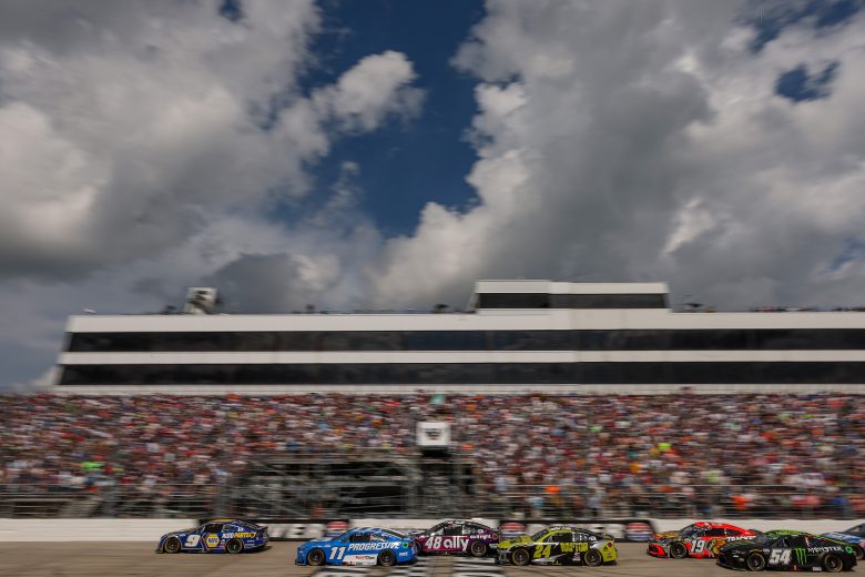 View of grandstands watching the race at Dover.