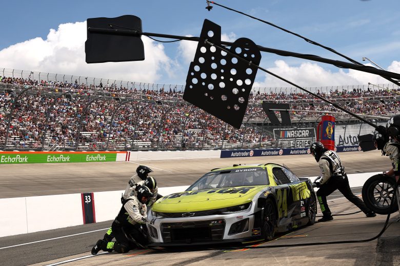 William Byron goes to pit road for service at Dover.