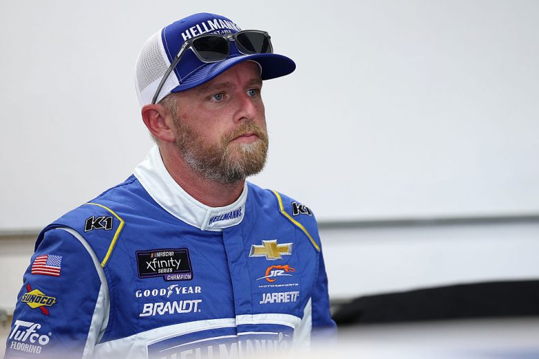 Justin Allgaier looks on at Indianapolis.