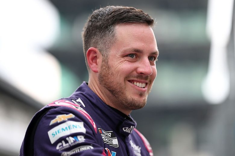 Alex Bowman looks on at Indianapolis.