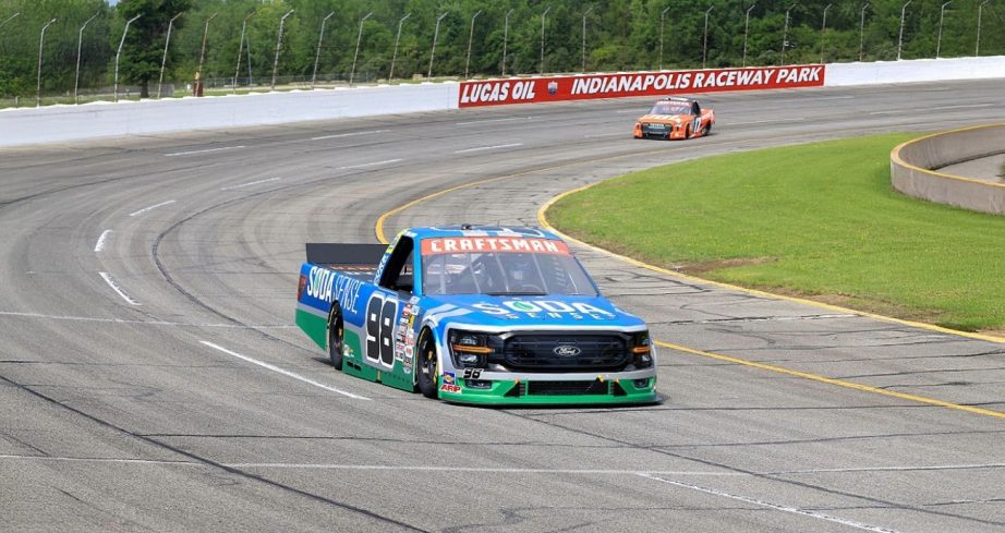 Ty Majeski drives at IRP.