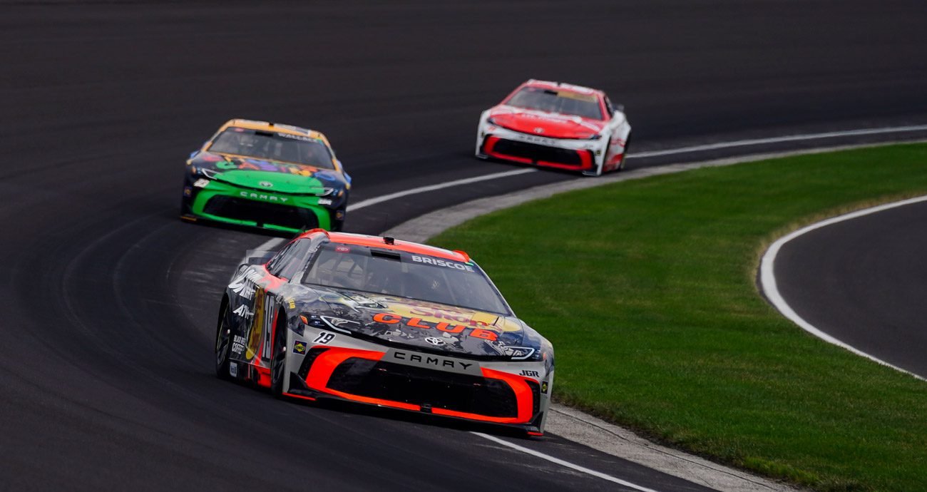 Chase Briscoe, Bubba Wallace and Ty Gibbs during Brickyard 400 practice.