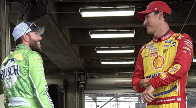Featured Image for Ross Chastain, Joey Logano bury hatchet after on-track contact in recent weeks