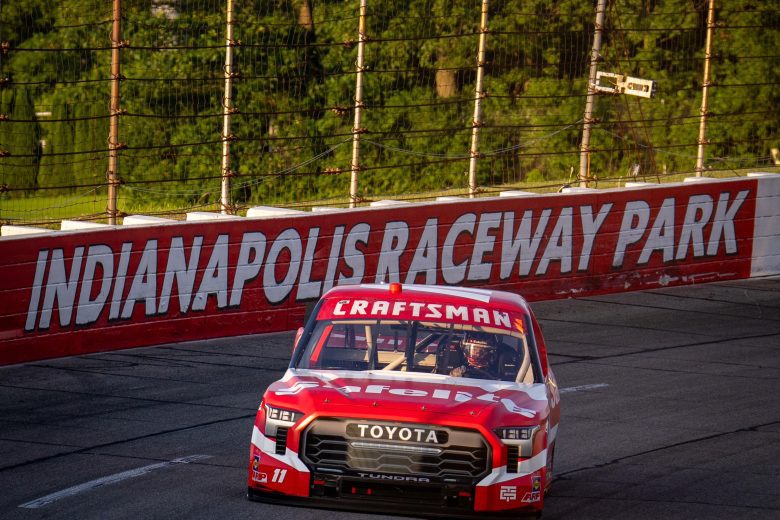 Corey Heim drives at Indianapolis.