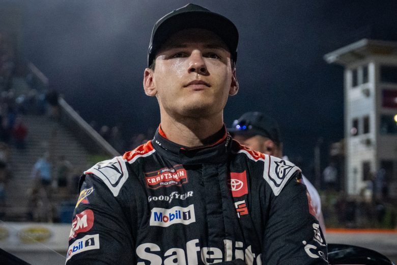 Corey Heim looks on at IRP.