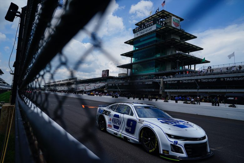 Chase Elliott drives at Indianapolis.