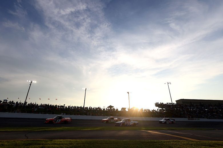 A general view of racing at IRP.