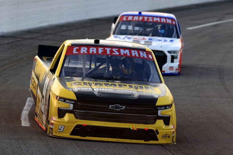 Grant Enfinger drives at IRP.