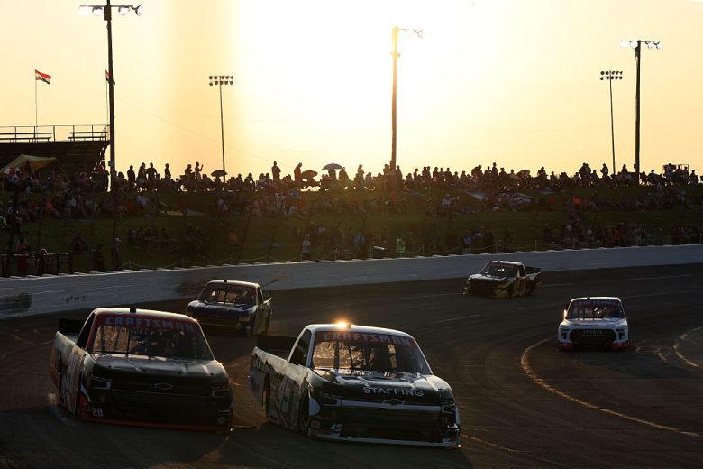 A general view of racing at IRP.