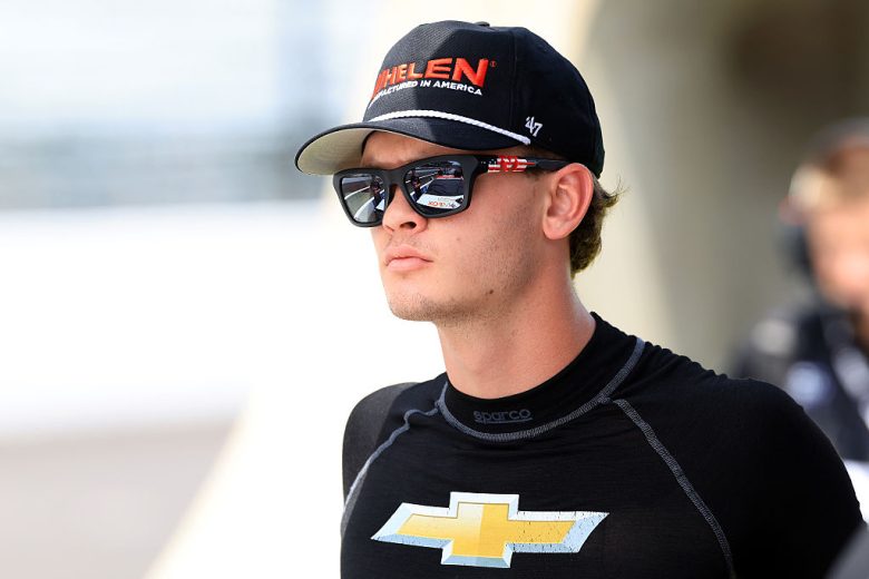 Jesse Love looks on at Indianapolis.