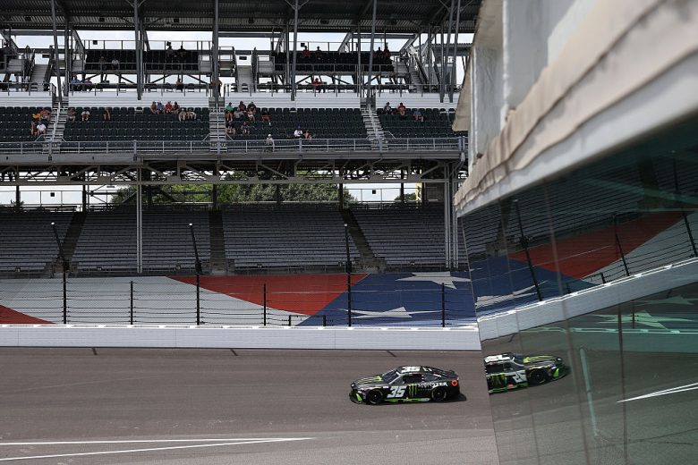 Riley Herbst drives at Indianapolis.