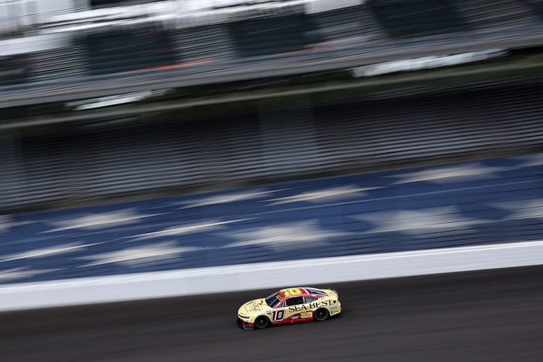 Ty Dillon drives at Indianapolis.