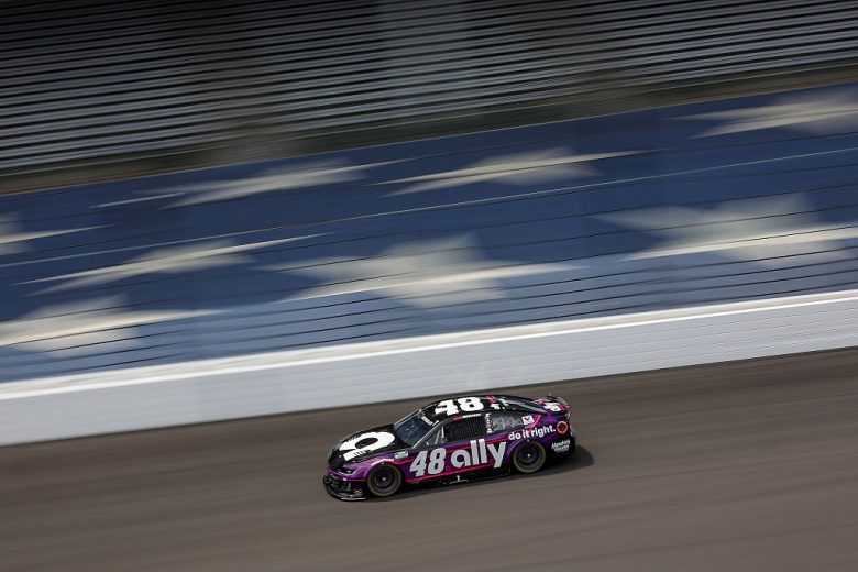 Alex Bowman drives at Indianapolis.