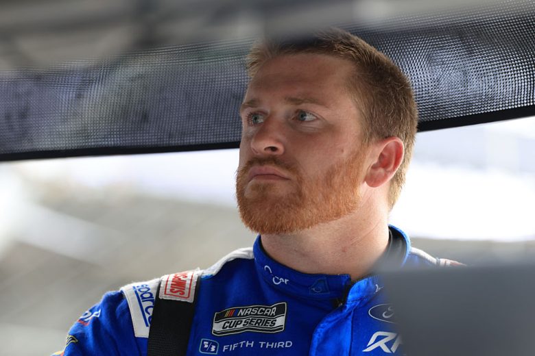 Chris Buescher looks on at Indianapolis.
