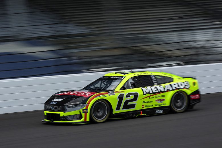 Ryan Blaney drives at Indianapolis.