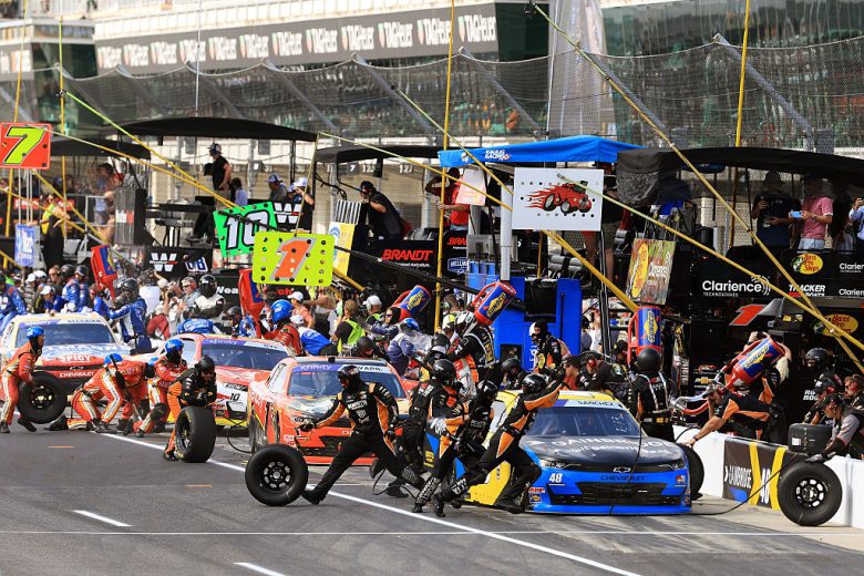 Nick Sanchez and others pit at Indianapolis.