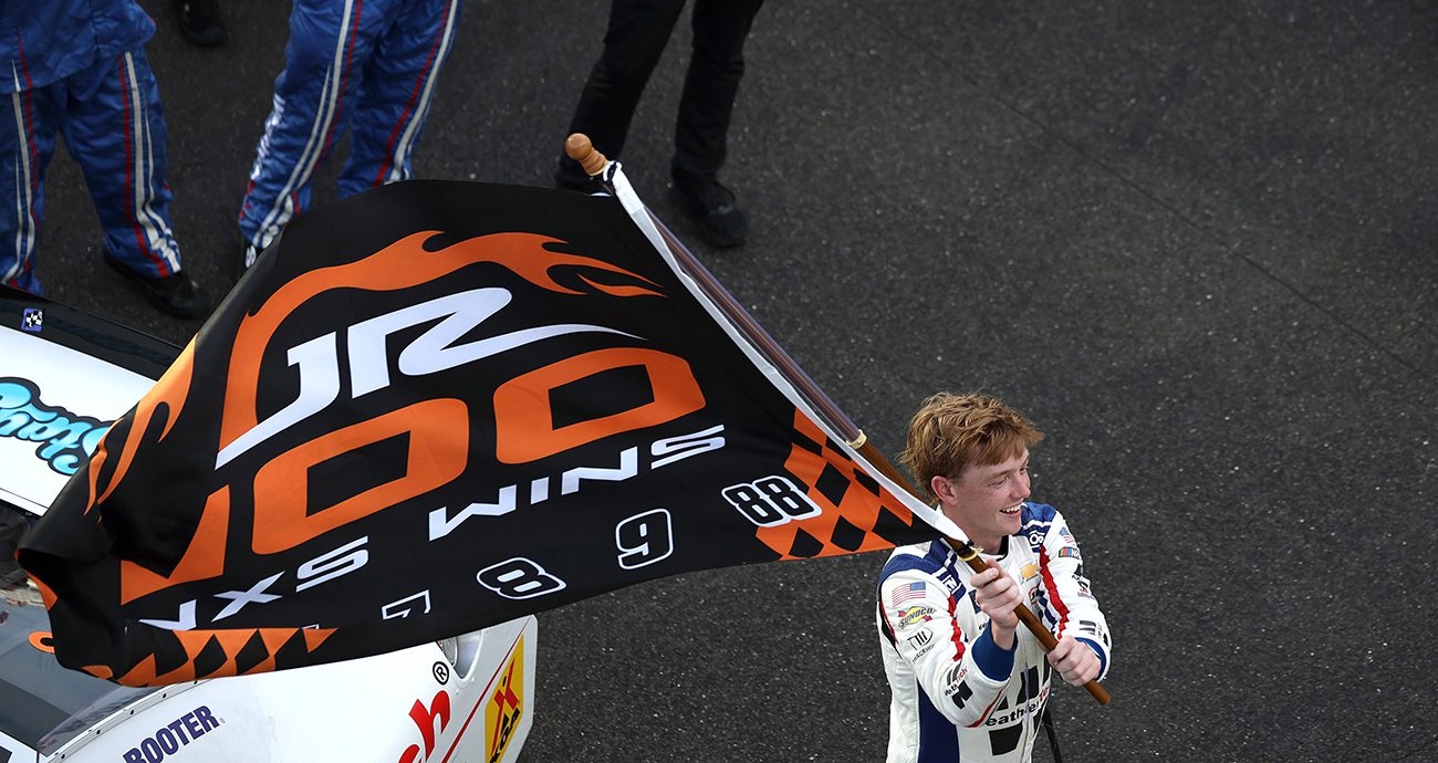 connor zilisch celebrates jr motorsports' 100th career xfinity series win
