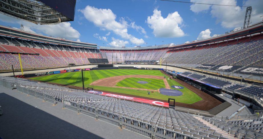 A general view of Bristol Motor Speedway's baseball diamond.