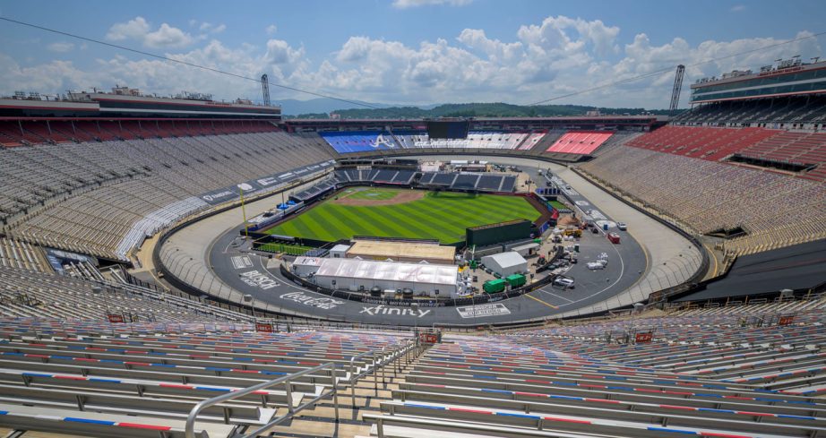 A general view of Bristol Motor Speedway's baseball diamond.