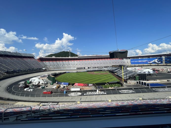 A general view of Bristol Motor Speedway's baseball diamond.