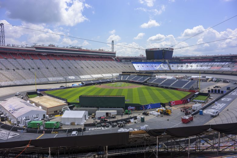A general view of Bristol Motor Speedway's baseball diamond.