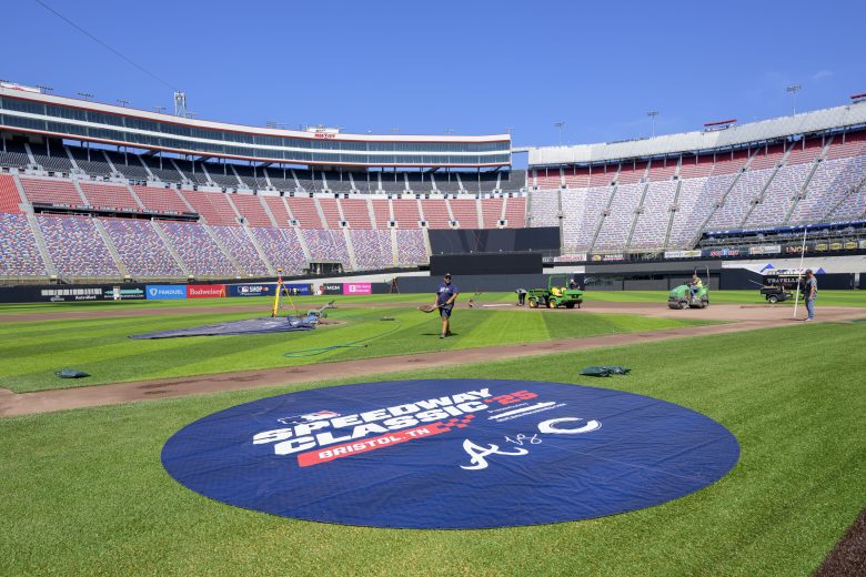 A general view of Bristol Motor Speedway's baseball diamond.