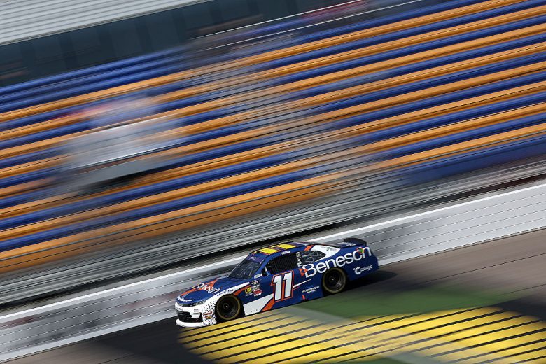Carson Hocevar drives at Iowa.