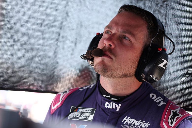 Alex Bowman looks on at Iowa.