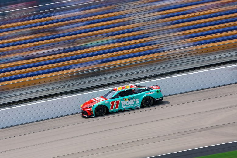 Denny Hamlin drives at Iowa.