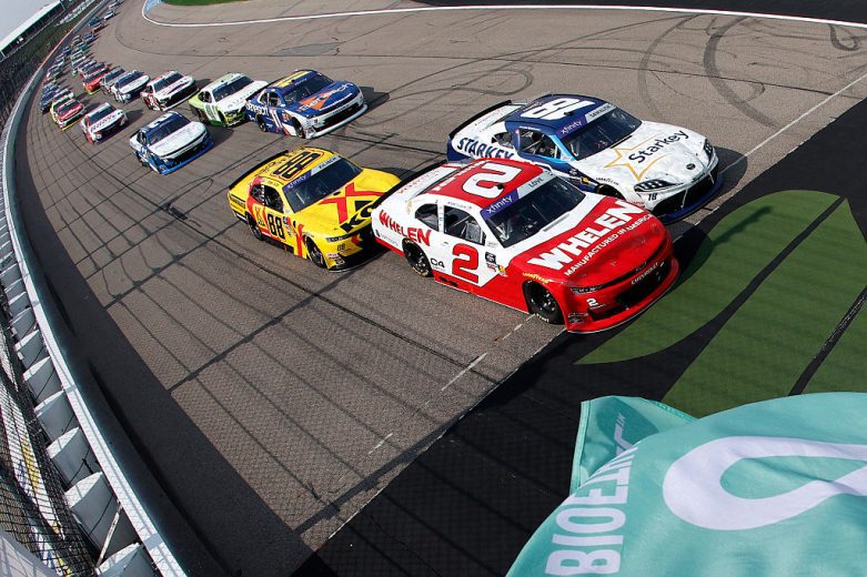 A general view of racing at Iowa.