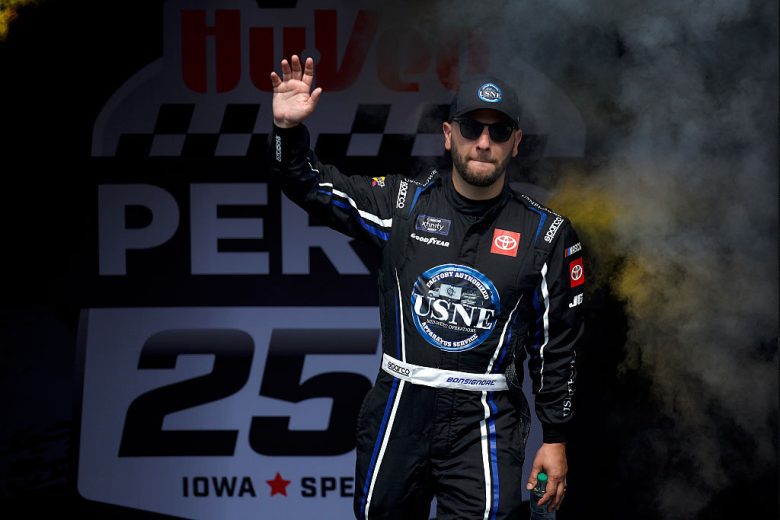 Justin Bonsignore waves to fans at Iowa.