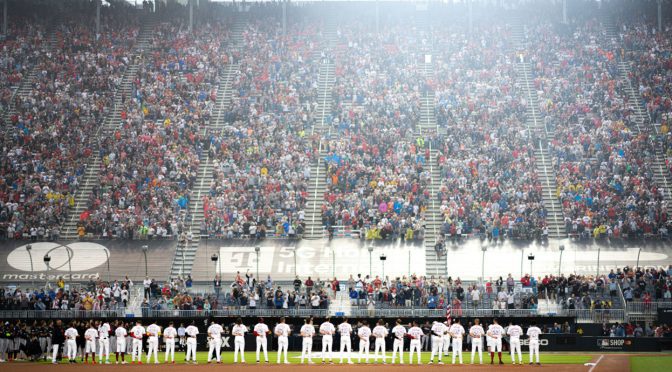 Despite rain, Bristol expands outreach with MLB Speedway Classic - NASCAR.com