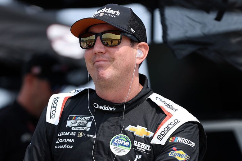 Kyle Busch smiles.