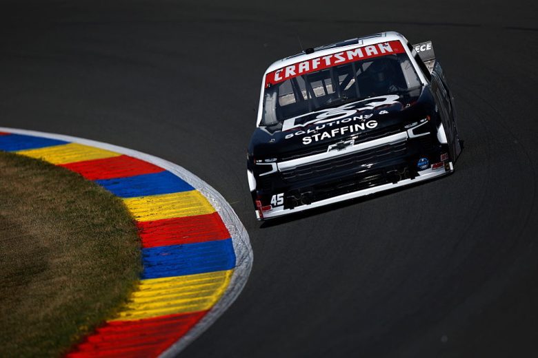 A general view of Connor Zilisch's No. 45 Niece Motorsports Chevrolet at Watkins Glen International.