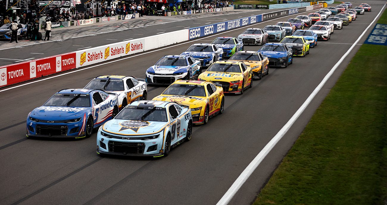 chase elliott and kyle larson at watkins glen in 2022