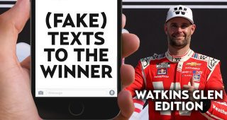 Promo Image for Fake texts to Watkins Glen winner Shane van Gisbergen