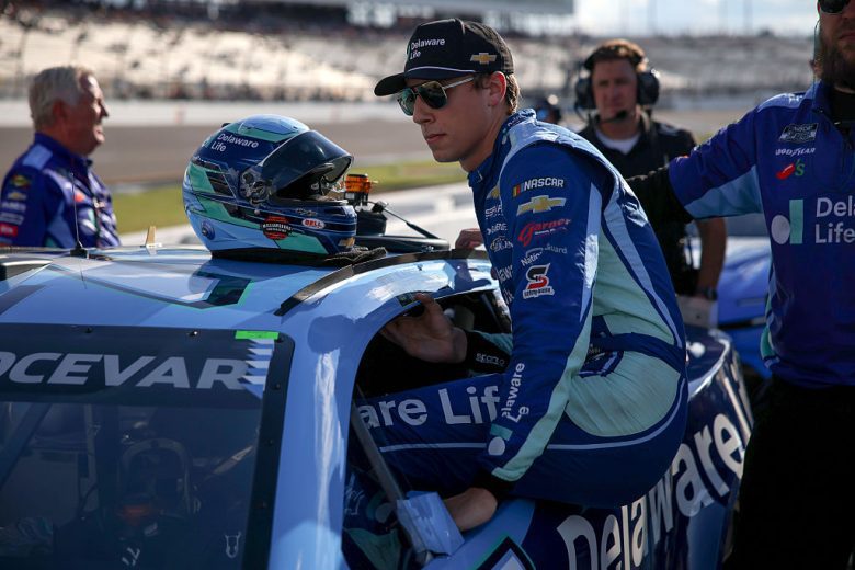 Carson Hocevar enters his car at Richmond.