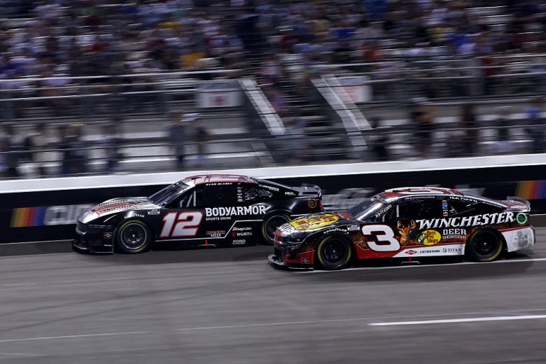 Ryan Blaney and Austin Dillon race at Richmond.
