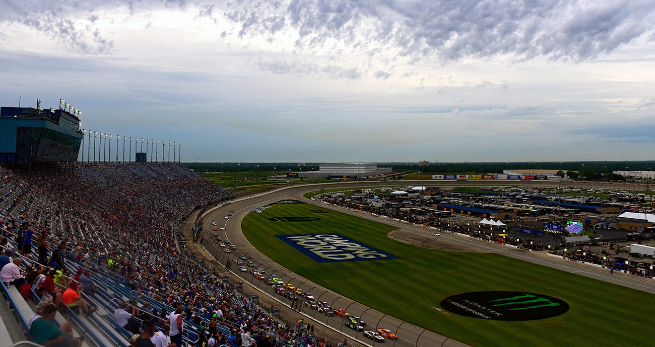 View from the track at Chicagoland Speedway