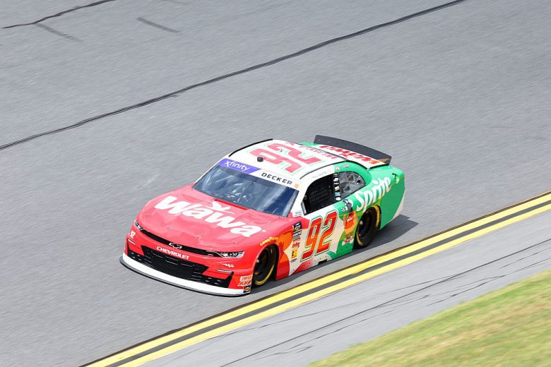 Natalie Decker drives at Daytona.