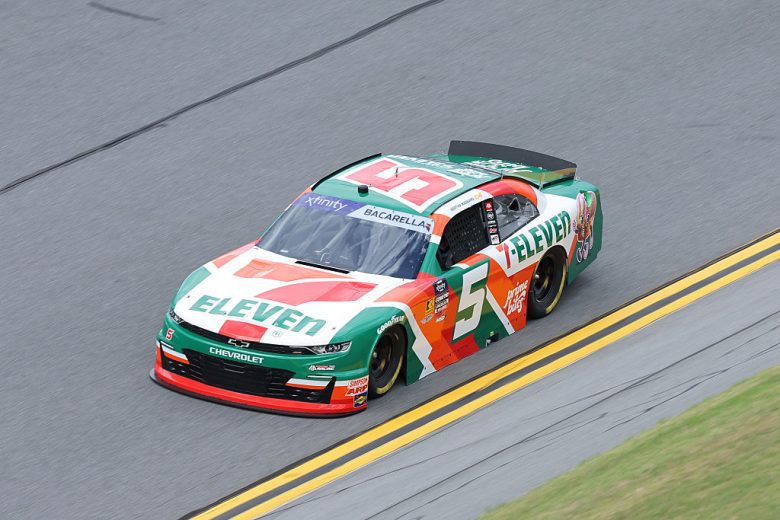 Caesar Bacarella drives at Daytona.
