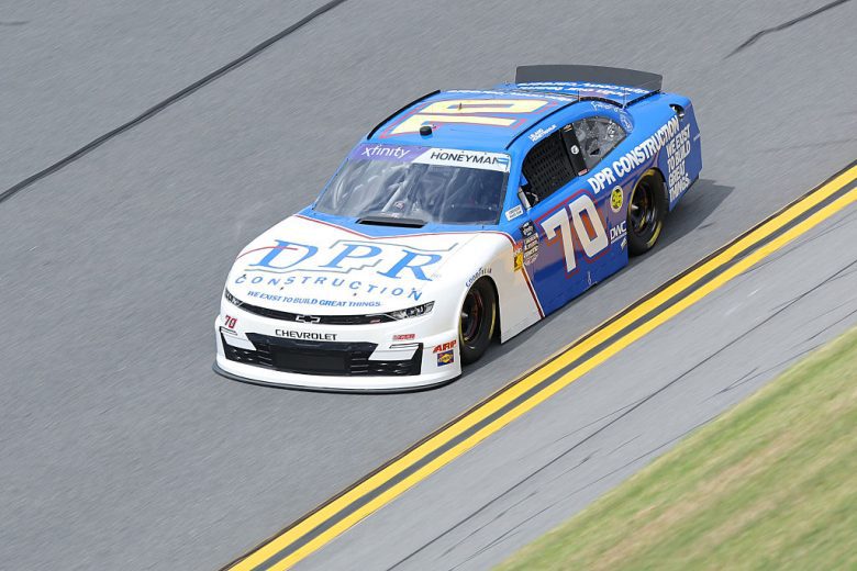 Leland Honeyman drives at Daytona.
