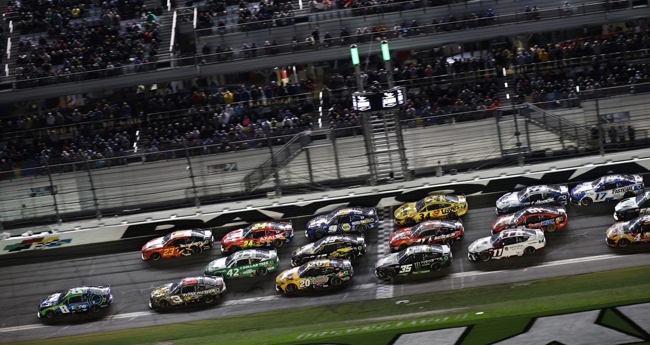 Kyle Busch and Austin Dillon lead at Daytona.
