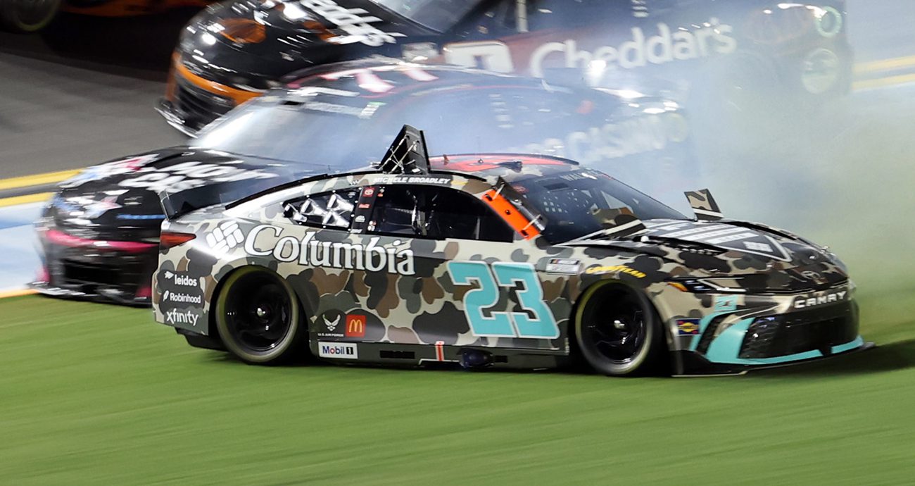 Bubba Wallace wrecks at Daytona.