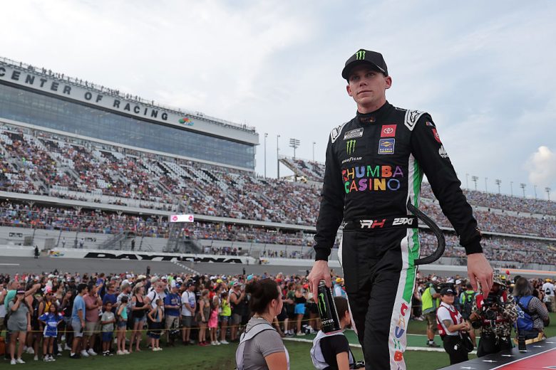 Riley Herbst looks on at Daytona.