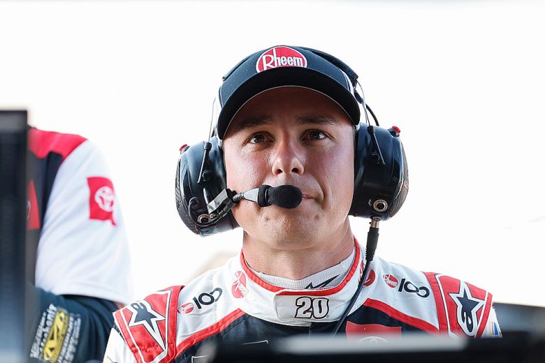 Christopher Bell looks on at Darlington.