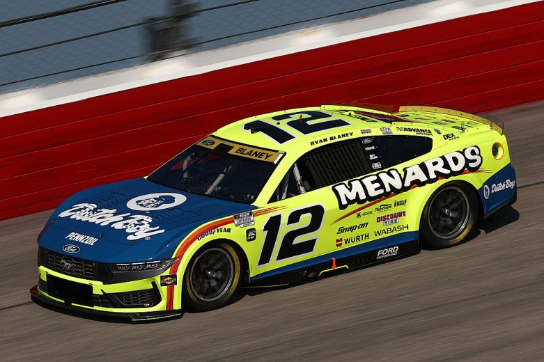 Ryan Blaney drives at Darlington.