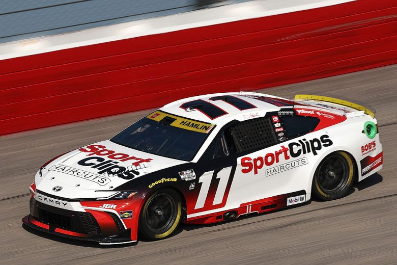 Denny Hamlin drives at Darlington.