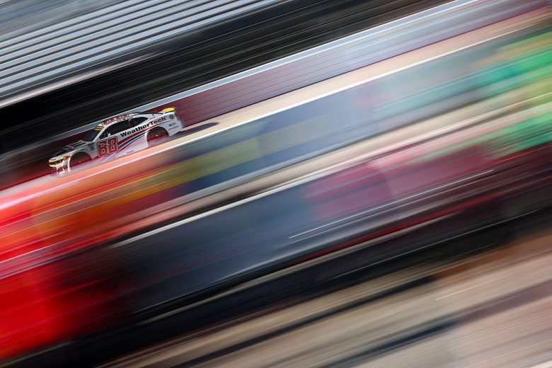 Shane van Gisbergen drives at Darlington.