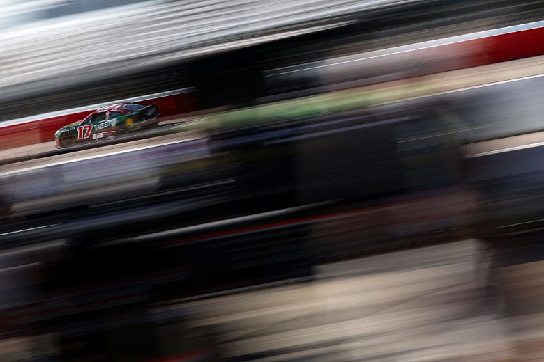Chris Buescher drives at Darlington.